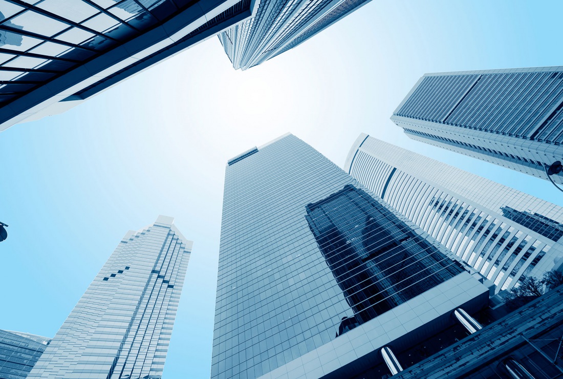 Buildings viewed from below
